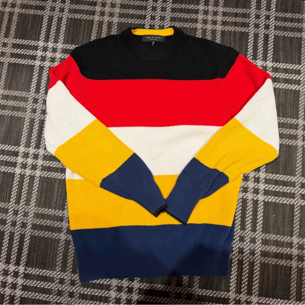 rag & bone Multicolor Striped Crewneck Sweater